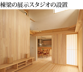 棟梁の展示スタジオの設置